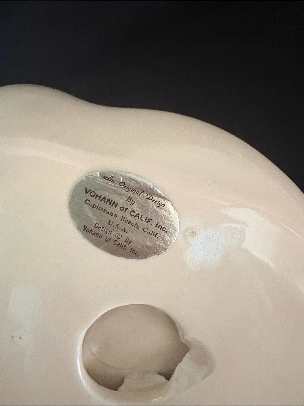 Vintage MCM Ceramic Swan Trinket Dish Cream USA Pottery - Vohann of California